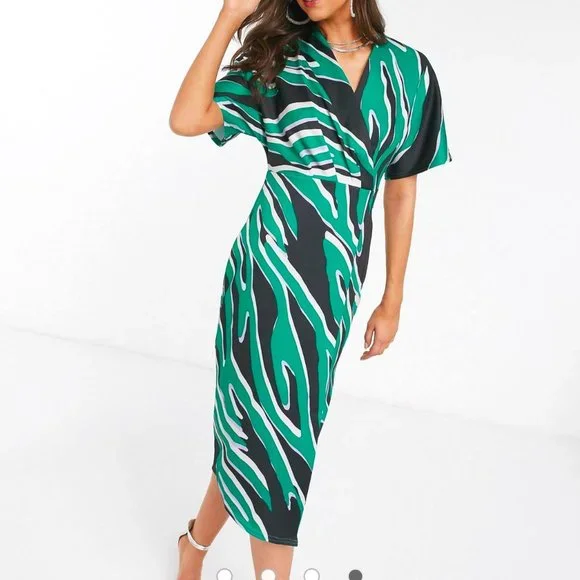 ASOS | Dresses | Closet Kimono Wrap Midi Dress 67362 | Poshmark